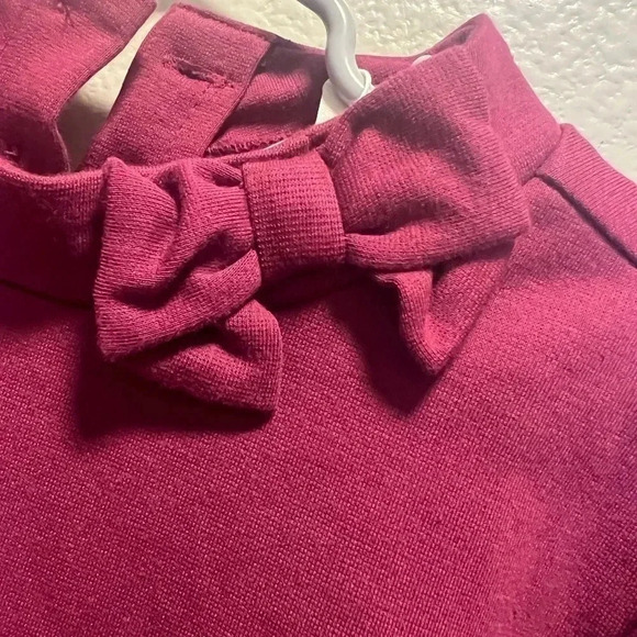 Janie and Jack burgundy FAUX FUR TRIM PONTE TOP girls size 12 - Picture 6 of 7